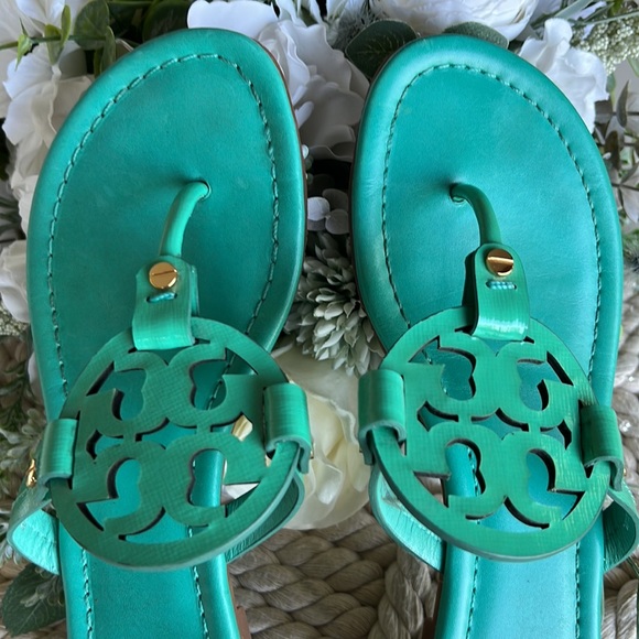 TORY BURCH Leather Miller Sandals 🌸 Size 8 - Picture 4 of 8